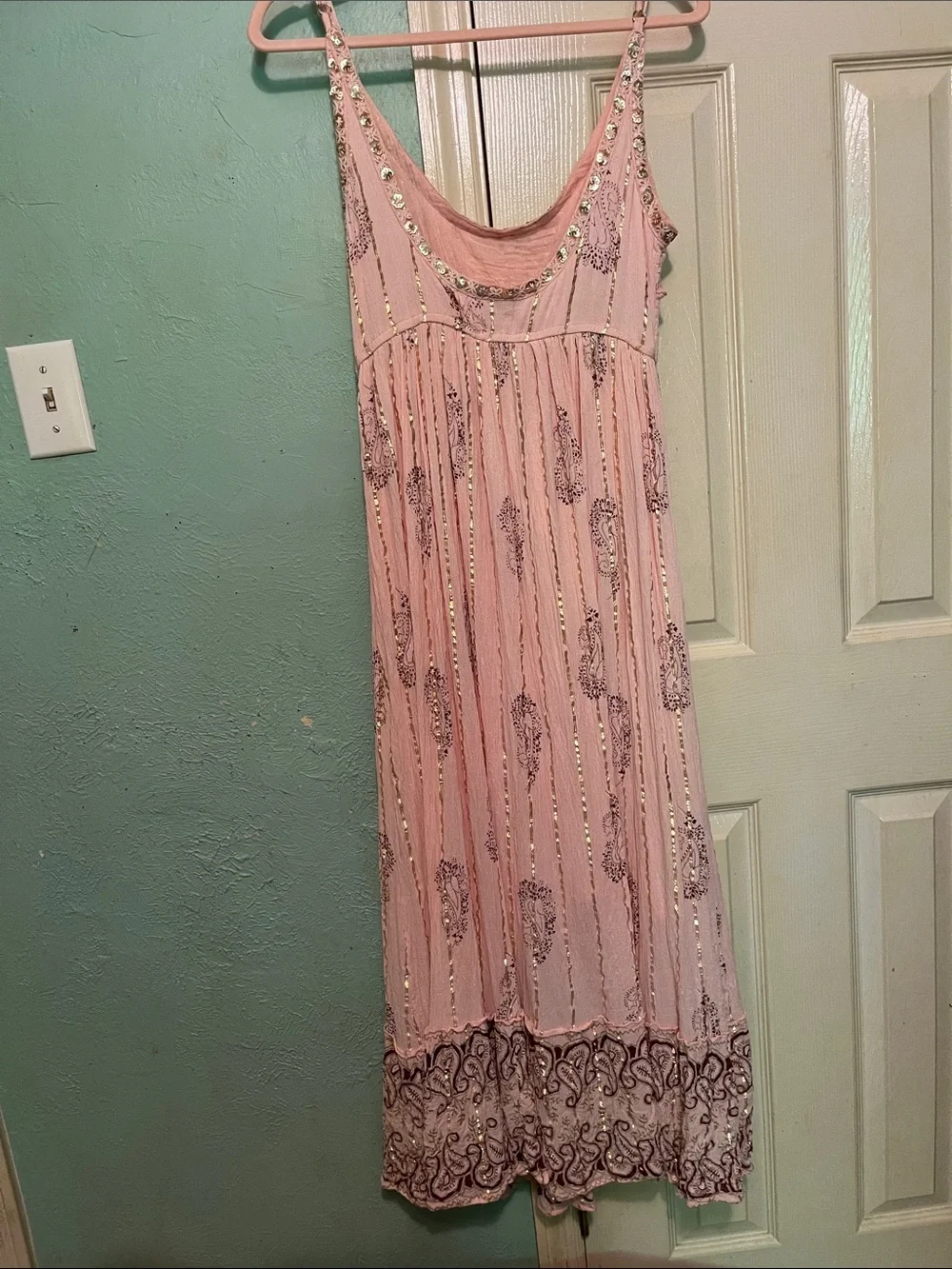 Boho Embellished Pink Maxi Dress - Picture 4 of 8